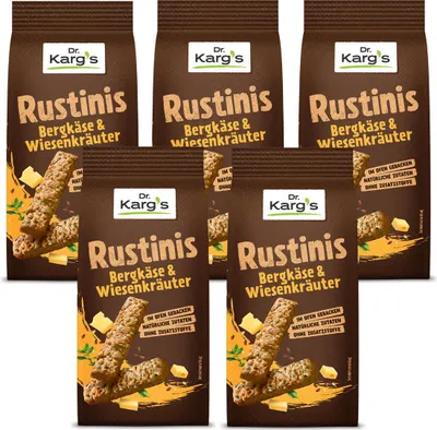 Image de Dr. Kargs Rustinis fromage de montagne et herbes des prés croustillant 125g 5er Pack