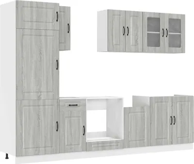 Produktbild von vidaXL 8-tlg. Küchenschrank-Set Kalmar Grau Sonoma Holzwerkstoff