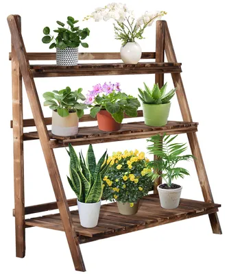 Immagine prodotto di Portapiante da Giardino a 3 Ripiani in Legno di Abete 100x37x93 cm Scaletta