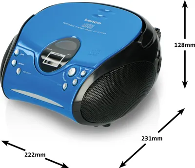Image de Lenco SCD-24 Blue/Black - Radio FM portable avec lecteur CD - Prise casque - Bleu/Noir