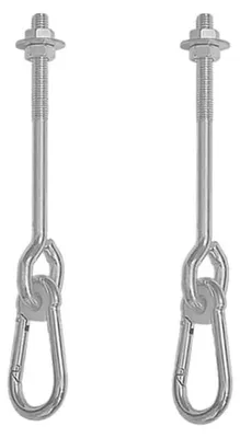 Imagen del producto de Ganchos para columpios tipo "O", de acero galvanizado, 2 unidades, M12 x 130 mm, para jardín y parques infantiles