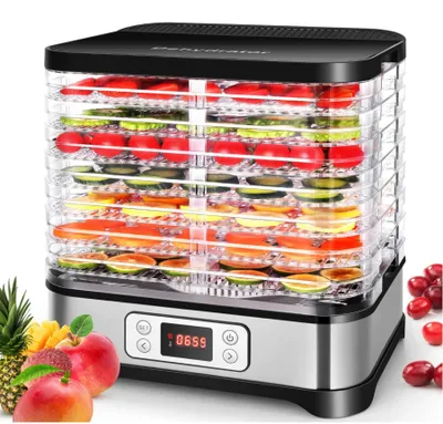 Dörrautomat 8 Etagen 400 W Edelstahl Timer 1-72 h 35-70 °C