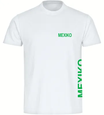 Produktbild von multifanshop Herren T-Shirt - Mexiko - Brust & Seite, weiß, Größe M