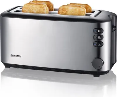 Produktbild von Toaster, SEVERIN AT 2509, 4 Scheiben, Extra Lange Schlitze, Doppelwandig Isoliert, Edelstahl