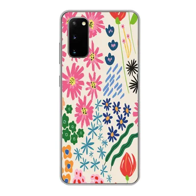 Produktbild von MuchoWow® Handyhülle Schutzhülle Hülle für Samsung Galaxy S20 Blume - Blätter - Feldblumen Silikon Softcase Handy Hülle - Bild