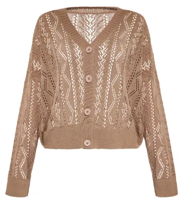 Zdjęcie produktu dla Kardigan damski EVERA – kolor taupe, rozmiar M/L