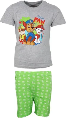 Produktbild von Paw Patrol Kinder Jungen kurzarm Schlafanzug Pyjama Shirt Shorts – Grau / 140