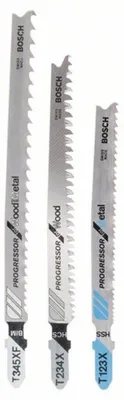 Immagine prodotto di set di 3 lame per seghetto alternativo T 123 X, T 234 X, T 345 XF
