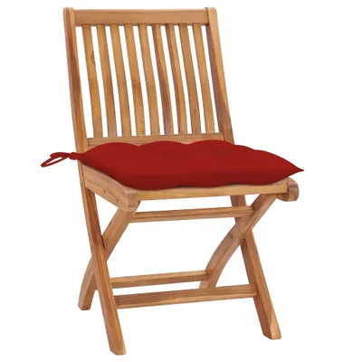 Immagine prodotto di Sedie da giardino pieghevoli con cuscini 4 pz. Legno massiccio di teak