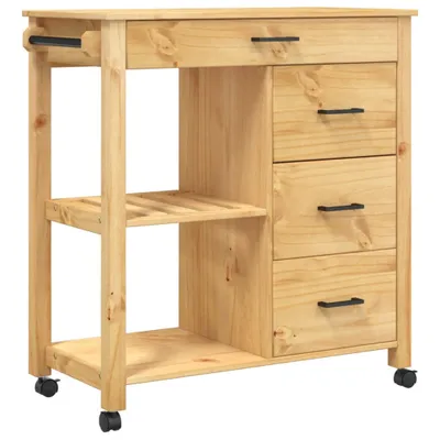 Immagine prodotto di Carrello da Cucina MONZA 84x40x88,5 cm in Legno Massello di Pino