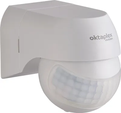 Zdjęcie produktu dla Oktaplex czujnik ruchu zewnętrzny IP44 czujnik podczerwieni 180° obrotowy i uchylny LED czujnik natynkowy biały