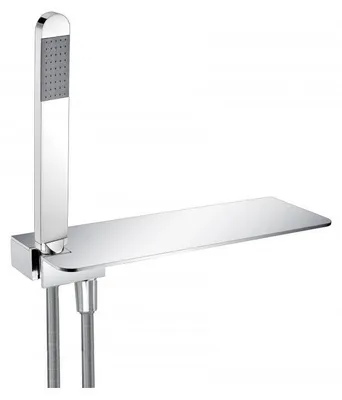 Produktbild von Duschset mit Ablage für Dusche oder Wanne Messing verchromt