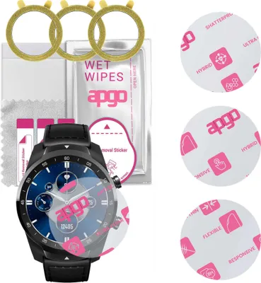 Produktbild von apgo 3 Stück Schutzglas, klar, kompatibel mit Mobvoi TicWatch Pro S 2021 Smartwatch, Hybrid 8H, Ersatz für Hartglas, Displayschutzglas, Bildschirmschutz, Displayschutz, kratzfest