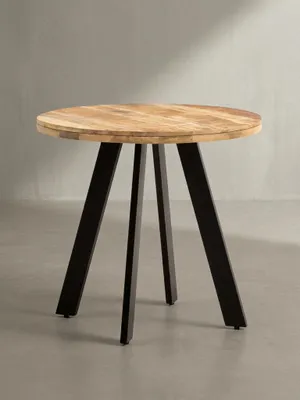 Produktbild von Esszimmertisch 80x80x75 cm Mango Massivholz Esstisch Modern, Küchentisch Massiv mit Metallbeinen, Holztisch Esszimmer Rund, Kleiner Speisetisch Holz