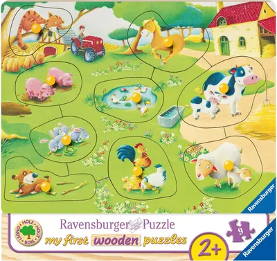 Immagine prodotto di Ravensburger Puzzle Kleiner Bauernhof, My First Wooden Puzzles, Kinderpuzzle, Legespiel, Kinder Spiel, Puzzlespiel, 9 Teile, 03683 7