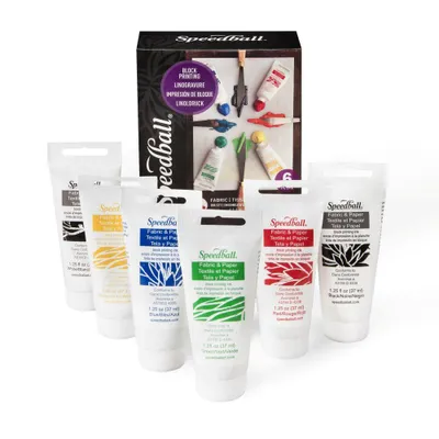 Produktbild von Speedball 6-Farben-Stoffdruckfarben-Set