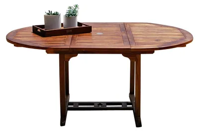 Produktbild von Ovaler Gartentisch geöltes Teakholz 6/8 Personen