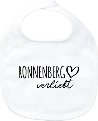 Produktbild von Huuraa Baby Lätzchen Ronnenberg verliebt White Klettverschluss  Baumwolle Latz Geschenkidee