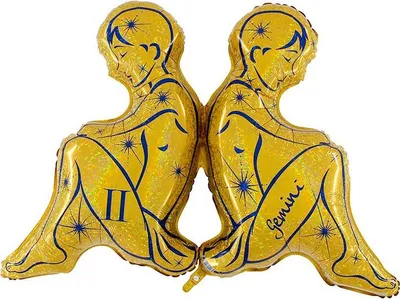 Produktbild von Shape Folienballon "Sternzeichen Zwilling" Gold