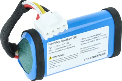 Produktbild von vhbw Akku kompatibel mit JBL PARTYBOX ENCORE ESSENTIAL Lautsprecher Boxen Speaker (5200 mAh, 3,6 V, Li-Ion)