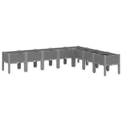 Produktbild von Pflanzkasten mit Beinen Hellgrau 200x160x42 cm PP