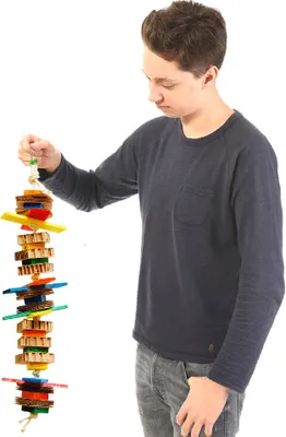 Produktbild von Papageienspielzeug MiszMasz aus Holz für mittelgroße und große Papageien