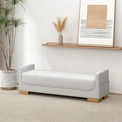 Image de Banc avec rangement, 80 cm, gris clair