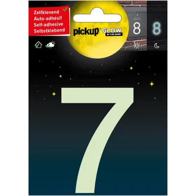 Produktbild von Im Dunkeln leuchtende Zahl 7 – 75 mm selbstklebend.