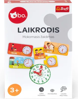 Obrázek produktu pro Bo. Vzdělávací desková hra "Hodiny" (v litevštině)