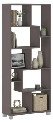 Produktbild von Veniano - Bücherregal, 68x25x161h cm Grau, 8 Regalböden