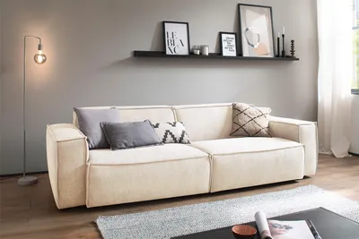 Produktbild von KAWOLA Sofa SAMU 3-Sitzer Stoff creme