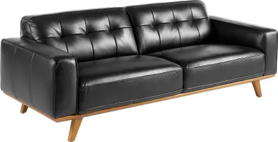 Produktbild von Angel Cerdá Chester 3-Sitzer-Sofa in schwarzem Leder 6031
