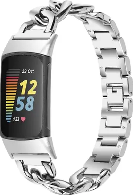 Produktbild von INF Armband kompatibel mit Fitbit Charge 5 Edelstahl Silber