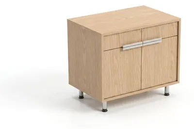 Immagine prodotto di Comodino, credenza, mobile contenitore in legno effetto noce, per soggiorno o ufficio