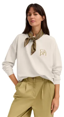 Image de Pull à capuche pour femmes Bugatti, avec broderie, col rond, en coton extensible, manches longues