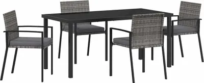 Obrázok produktu pre Záhradný jedálenský set 5 pcs Sivá
