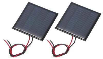 Productafbeelding van Mini zonnepaneel 0,22 W 2 V 110 mA, 44 x 44 mm met 2 kabels