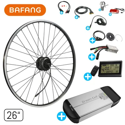 Obrázok produktu pre windmeile | Súprava na prestavbu zadného kolesa e-bicykla Bafang, nábojový motor G370 s batériou na nosič batožiny a kompletným príslušenstvom