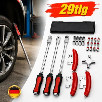 Produktbild von 295 mm Reifenmontierhebel 29-teiliges Set Kohlenstoffstahl Motorrad Montagehebel