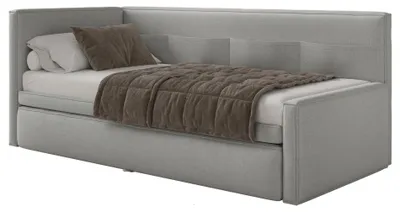 Image de Selsey Nesmi - Lit rembourré avec coffre de rangement, gris clair, 90x200 cm
