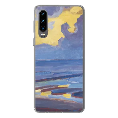Produktbild von MuchoWow® Handyhülle Schutzhülle Hülle für Huawei P30 Am Meer - Piet Mondrian Silikon Softcase Handy Hülle - Kartenbesitzer