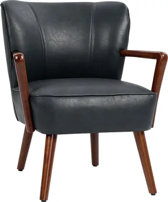 Produktbild von Polstersessel Kunstleder – Kautschukholz, bis 120 kg, 67 x 77 x 80 cm, Schwarz