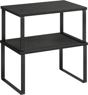 Produktbild von Famanu Küchenregal Set von 2 - Stapelbar, erweiterbar, in Schwarz und Holzoptik