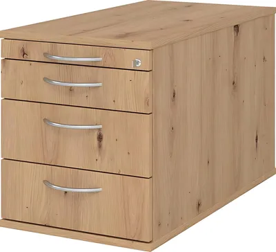 Produktbild von Rollcontainer TC30 3 Schübe Auszugssperre 428 x 512 x 800 mm, asteiche