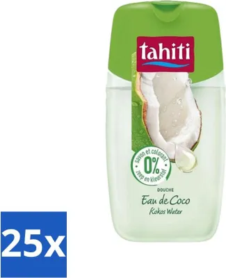 Immagine prodotto di Gel doccia Tahiti – Acqua di cocco – 0% coloranti – 250 ml - Confezione risparmio - 25 pezzi