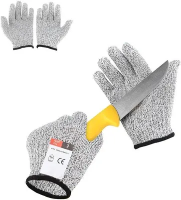 Produktbild von Schnittfeste Handschuhe für Metzger, Küche, Austernöffnen, Fleischzerlegen, Holzschnitzen und Gartenarbeit (L)
