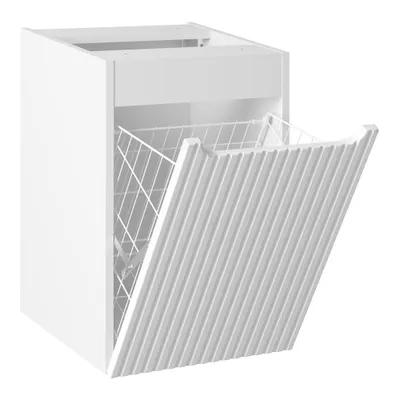 Produktbild von Unterschrank mit Wäschekorb, 40 cm, weiß, NEWPORT-56-WHITE