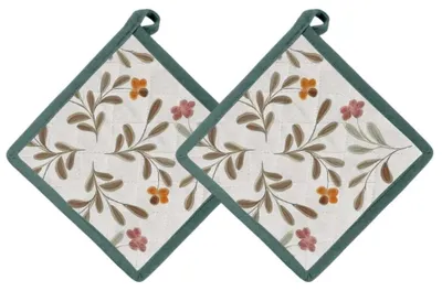 2er-Set Topflappen aus Baumwolle, 20 x 20 cm, waschbar