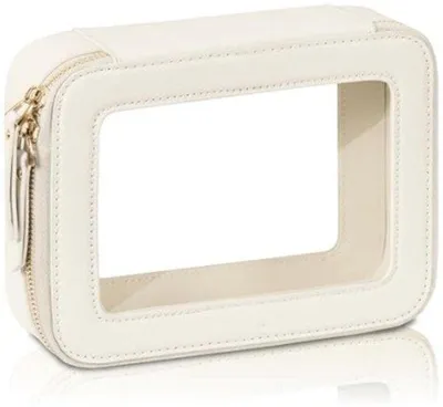 Image de Trousse à maquillage transparente (beige), trousse de toilette imperméable, organiseur de voyage et de voiture