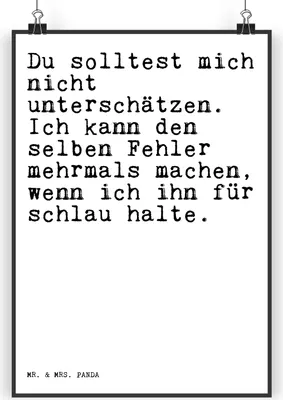 Produktbild von Mr. & Mrs. Panda Poster Du solltest mich nicht... DIN A5 - Weiß - Geschenk, Kunstdruck, Sprüche, drucke, wanddeko, Wandbild, Spruch, Bild, Freundin, Freund, Frauen